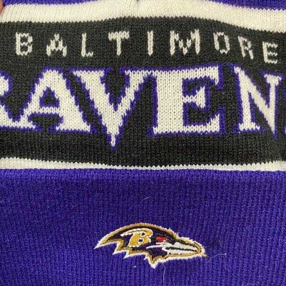 Baltimore Ravens New Knit Pom Beanie With Matching Gloves NFL 100% AUTHENTIC NWO - Picture 5 of 5